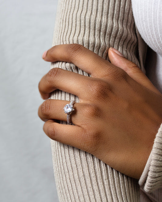 Cubic Zirconia Ring in Sterling Silver