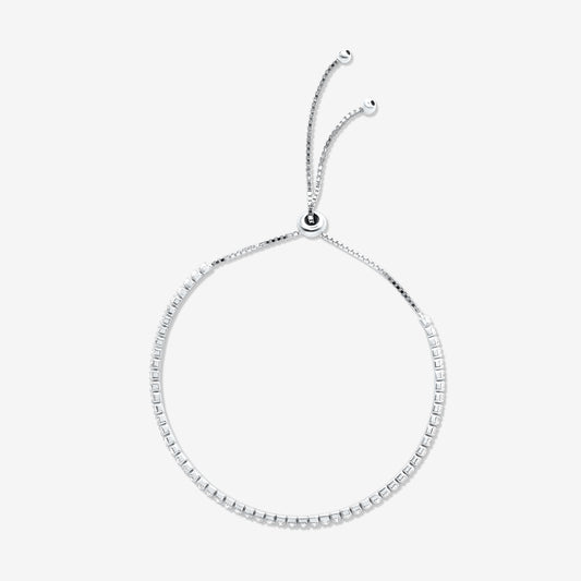Sterling Silver Adjustable CZ Bracelet