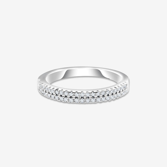 Cubic Zirconia Silver Band