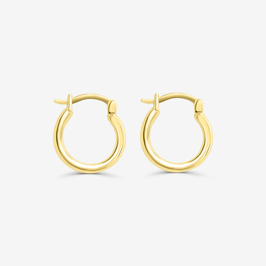 Sterling silver Plain Round Hoop Earrings